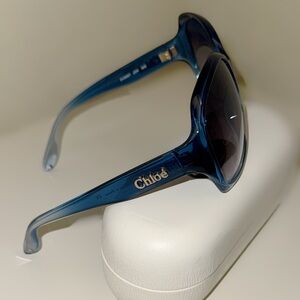 Brand New, With Case, Chloe Elegant Blue Sunglasses. CL2227 model
